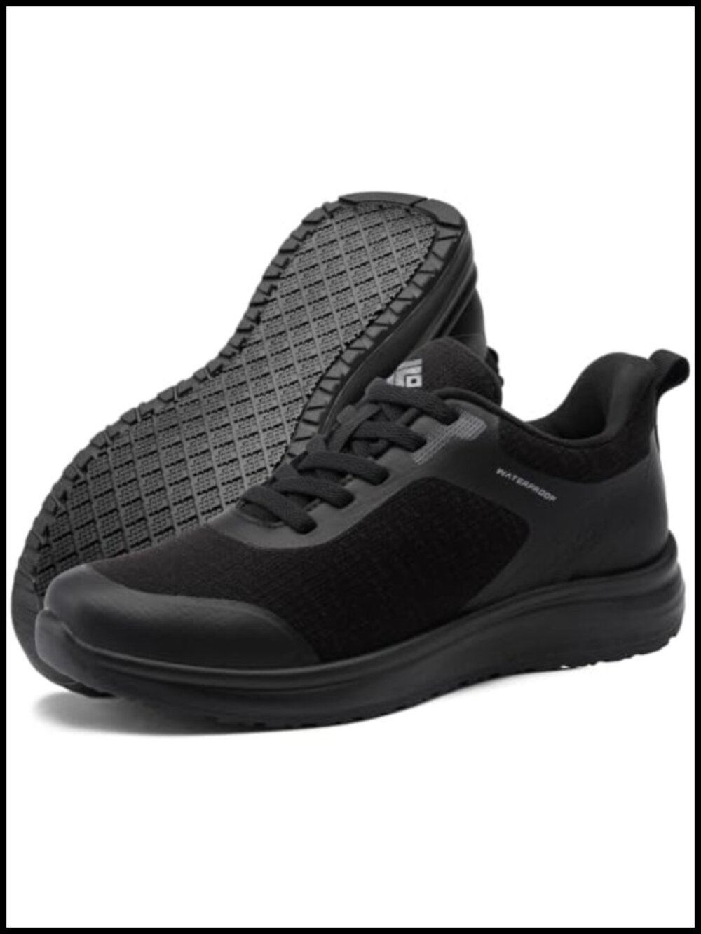 Women's Waterproof Non-Slip Work Shoes Lightweight Breathable Lace-Up